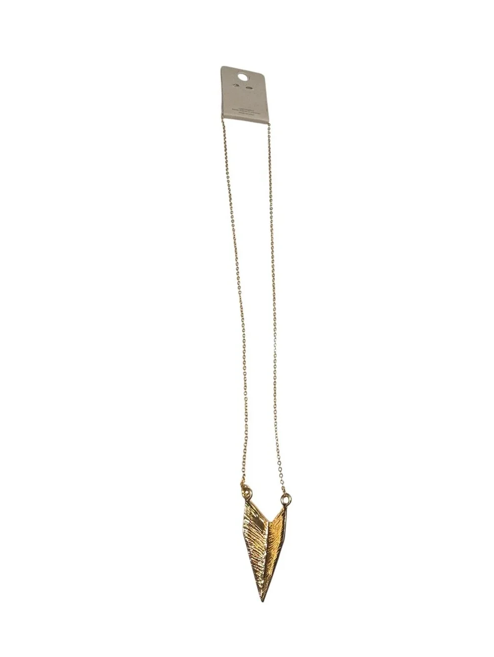 Gold Tone Rhinestone Arrow Pendant Claro Necklace